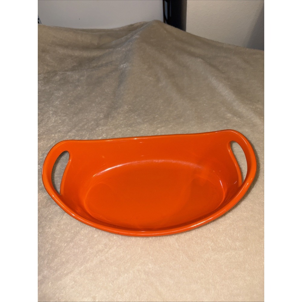 Rachel Ray 1.25 Quart Bubble and Brown Fire Orange Handled Baker Casserole Dish
